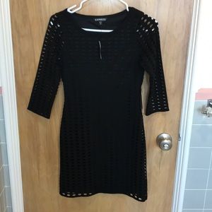 NWT:Express Black Mini Dress w 3/4 sleeves-Size XS